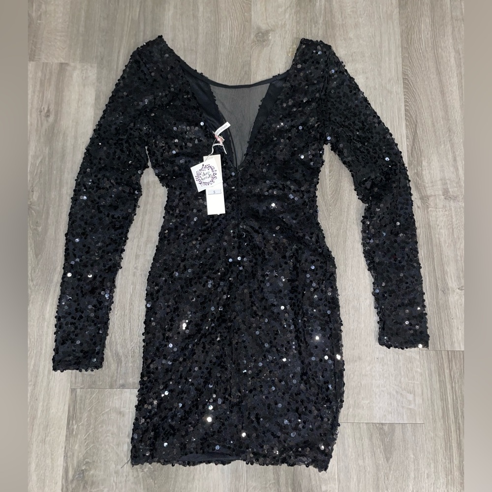 NWT shop hearts boutique black sequin dress